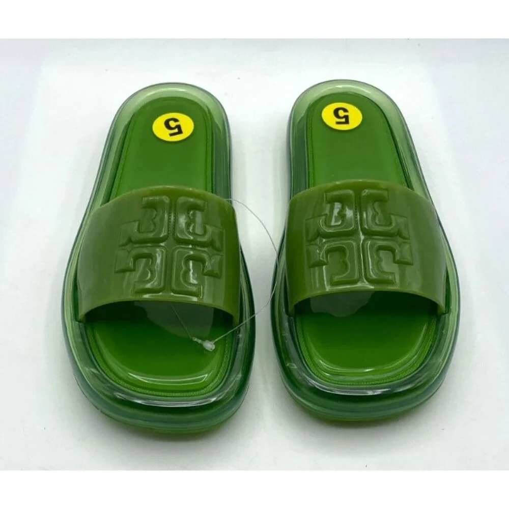 NWT Tory Burch Bubble Jelly Sandals Size 5 Green